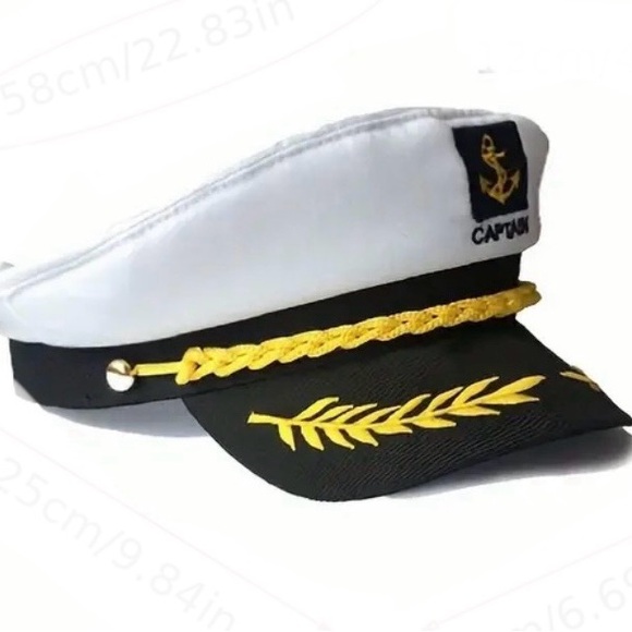 UNISEX CAPTAIN’S HAT / YACHT BOAT SHIP SAILOR 4th OF JULY BOATING - Picture 6 of 8